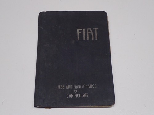 Fiat 503 libretto - fiat, uso