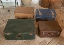 vecchia valigia in cartone damasco e fibra vintage modernariato suitcase trunk