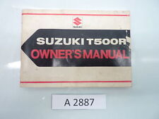 Suzuki T500R libretto istruzioni per l'uso manuale inglese originale
