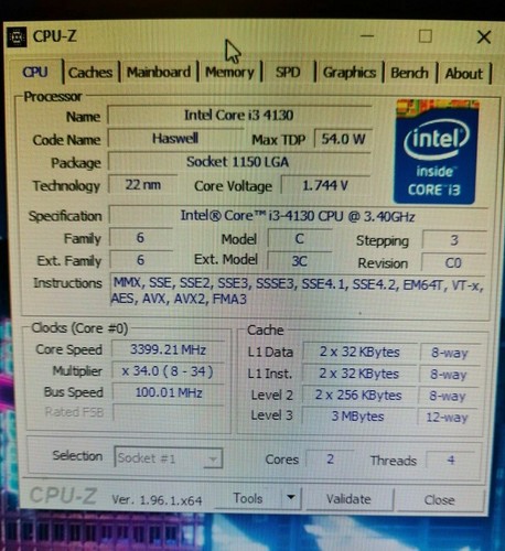 Cpu intel core 4130 - core, i3-4130
