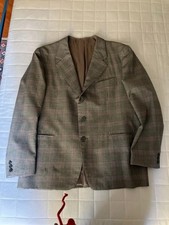 ABITO SARTORIALE UOMO SICCITO taglia 54 LANA PRINCIPE DI GALLES GRIGIO TARTAN