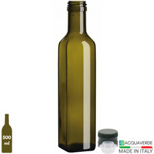 BOTTIGLIA MARASCA in VETRO UVAG VERDE per OLIO LIQUORE 500 ml con TAPPO DOSATORE
