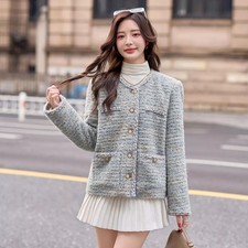 Cappotto Donna Tweed Azzurro