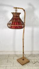 LAMPADA TERRA VINTAGE VIMINI DESIGN MIDCENTURY RATTAN BAMBU 1 LUME ANNI 60 LAMP