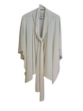 Poncho/camicetta Norma Kamali taglia media bianco avvolgente Lagenlook oversize