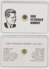 Tessera con moneta in oro bagnato John Fitzgerald Kennedy USA (tm19)