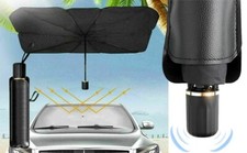 OMBRELLO PARASOLE PIEGHEVOLE PORTATILE AUTO MACCHINA PARABREZZA ANTERIORE 2IN1