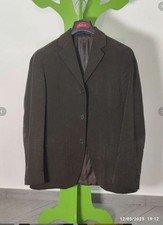 Giacca uomo vintage marrone a righe – Tessuti Torino, velluto cotone, taglia M