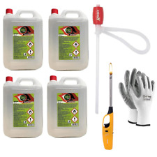 BIOETANOLO COMBUSTIBILE LIQUIDO BIOSPRINT 20LT +POMPA PER TRAVASO+GUANTI+ACCENDI