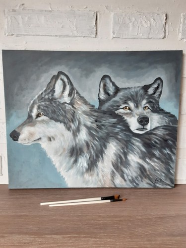 Lupo amore dipinto animale