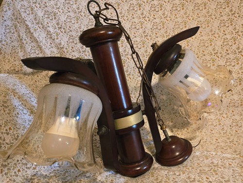 Lampadario legno scuro n - legno,