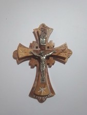 Crocifisso Artigianale Legno Metallo Cm 10