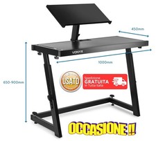 VONYXDB10 tavolo mobile consolle DJ supporto laptop orientabile piano regolabile
