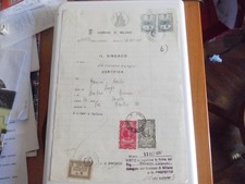 lotto 8 certificati marche da bollo diritti stato civile Milano Vercelli