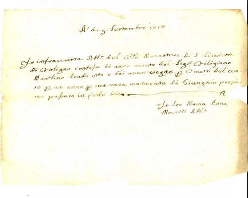 1717 foligno ricevuta maria - 1717,