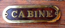 INSEGNA CABINE IN OTTONE MOGANO PLACCA DA PORTA BARCA CAMPER CASA MARE NAUTICO