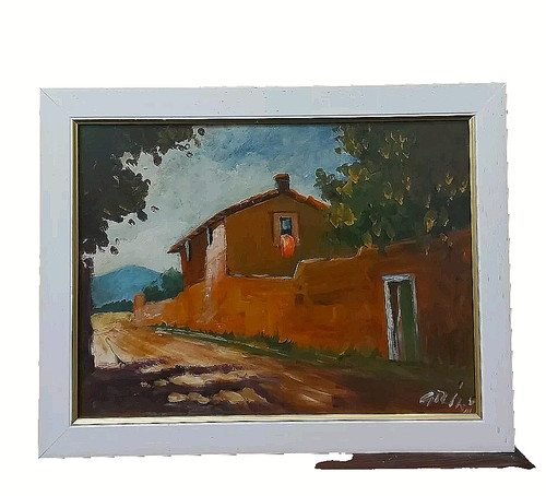 Paesaggio rustico dipinto - -,