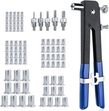 KIT 86 Pezzi Rivettatrice Per Inserti Filetti M3 M4 M5 M6 M8 Rivetti Filettati