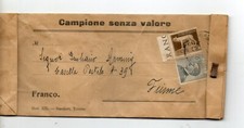 ITALIA REGNO CAMPIONE SENZA VALORE DA TRIESTE PER FIUME AFFRANCATO PER 35 CENT.