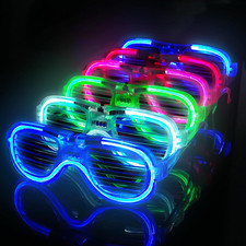 Occhiali LED Lampeggianti Neon Rave DJ Festa EDM Halloween Anni '80 Luminosi