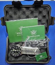 STEELDIVE Orologio Uomo Subacqueo Automatico 200m Impermeabile Seiko NH35 Nero Zaffiro