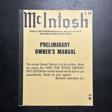 Manuale McIntosh C29 originale