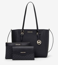 Borsa a tracolla Michael Kors Charlotte LG 3 in 1 in pelle nera + 2 borse a tracolla