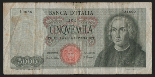 5000 lire colombo tipo - 5000,