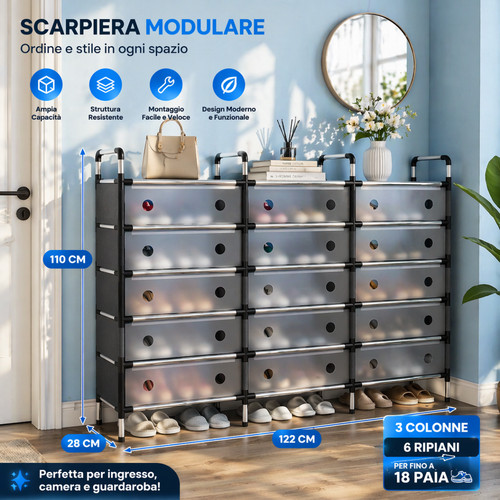Scarpiera modulabile cassetti - scarpiera,
