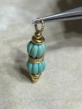 Ciondolo Con Turchese E Diamanti In Oro 18kt