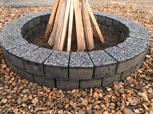 Focolare rotondo grigio - , scuro