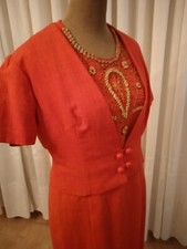 ABITO SARTORIALE ANNI 60 CON RAMAGE IN LEGNO DI BALSA 