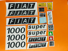 ADESIVI DECALCOMANIE "FIAT 1000 SUPER" CORNICE BIANCA X TRATTORI AGRICOLI