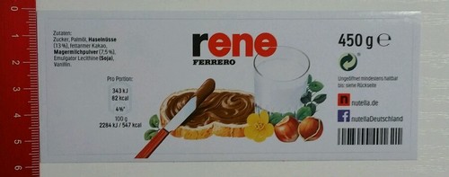 Adesivo sticker vetro nutella - adesivo/sticker:,