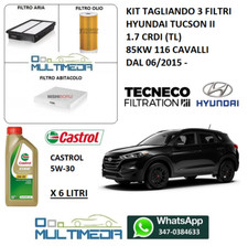 KIT TAGLIANDO 3 FILTRI E OLIO CASTROL HYUNDAI TUCSON TL II 1.7 CRDI 85KW 116 CV