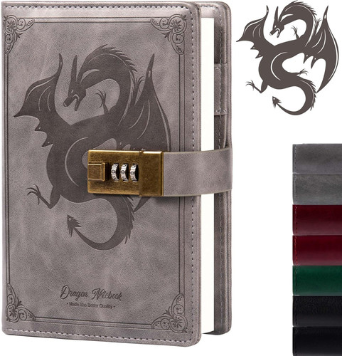 Diario pelle con dragon - diario,