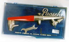 KIT AEROGRAFO AMERICANO "PAASCHE" DI PRECISIONE, COLORI E ACCESSORI!!!