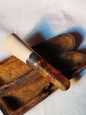 bocchino antico in ambra argento ecc 8 cm