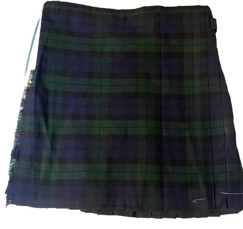 Black green tartan kilt - black, &