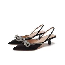 Decolte scarpe donna 4 cm nero strass eleganti cinturino pelle sintetica 29450
