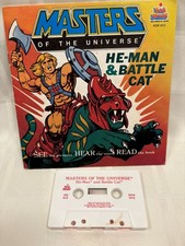 Master Of The Universe Lui Uomo & Gatto da Battaglia Leggi Lungo Libro -Nastro 1983 Roba per Bambini