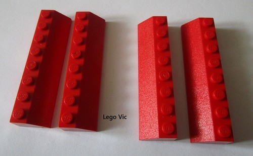 Lego 4445 slope 2x8 red - x4,