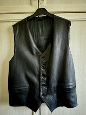 Gilet Biker in Vera Pelle Nero - Tg. L