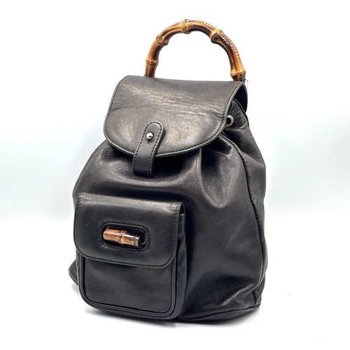 Gucci zaino pelle bambù nero - gucci,