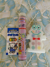 LOTTO CANCELLERIA COLORI SCUOLA TUBO PASTELLI CERA ACQUERELLI LEGNO - 22 COLORI