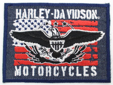 Harley Davidson ONE NATION toppa ricamata bandiera aquila 3’’ alta x 4" larga NUOVA