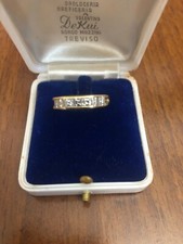 anello vintage in oro con diamanti taglio carrè