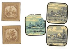 Lotto 5 decalcomanie per parete/piastrelle vintage 9,5x9,5 cm