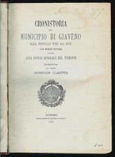 GL001] Libro CRONISTORIA DEL MUNICIPIO DI GIAVENO 1875 Storia Torino Piemonte