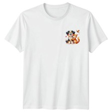 T-shirt uomo cane gatto che abbraccia animali amicizia maglietta donna unisex grafica top